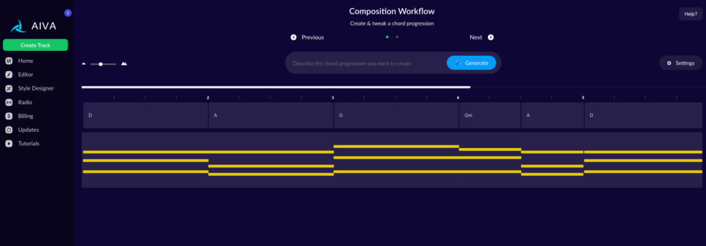 Example of a chord progression AI Tool, Music, Creativity, Frank Berrocal #FrankBerrocal